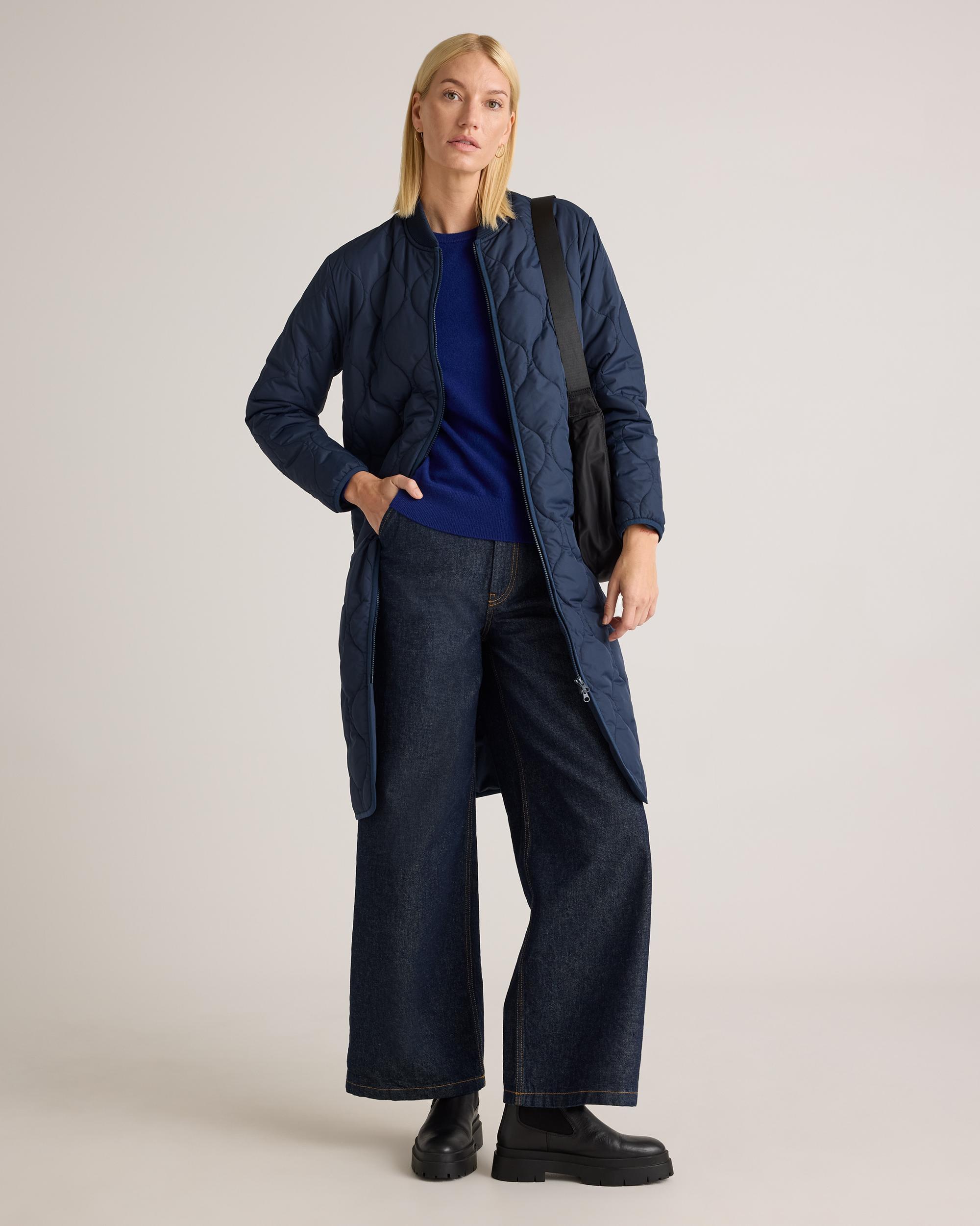 Quince | Women's Featherless Quilted Puffer Long Coat Size XL, Recycled Polyester Product Image