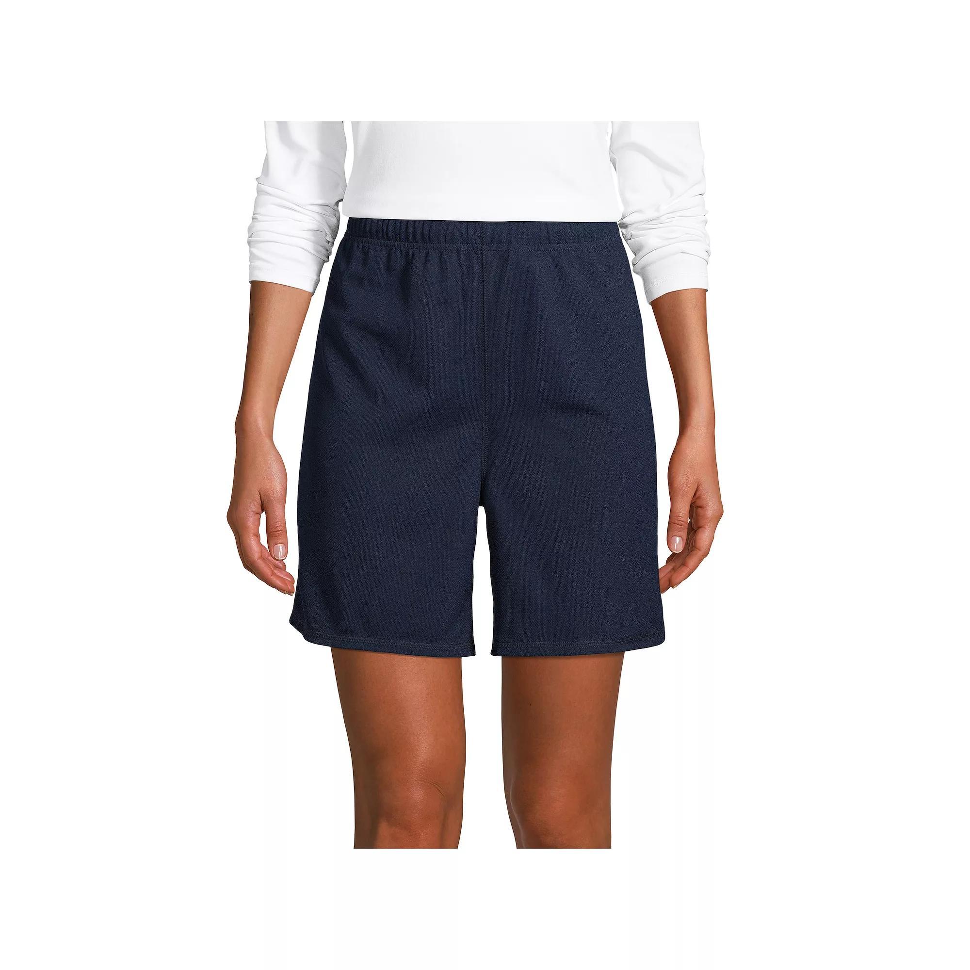 Women's Lands' End Mesh Gym Shorts, Size: Medium, Classic Blue Product Image