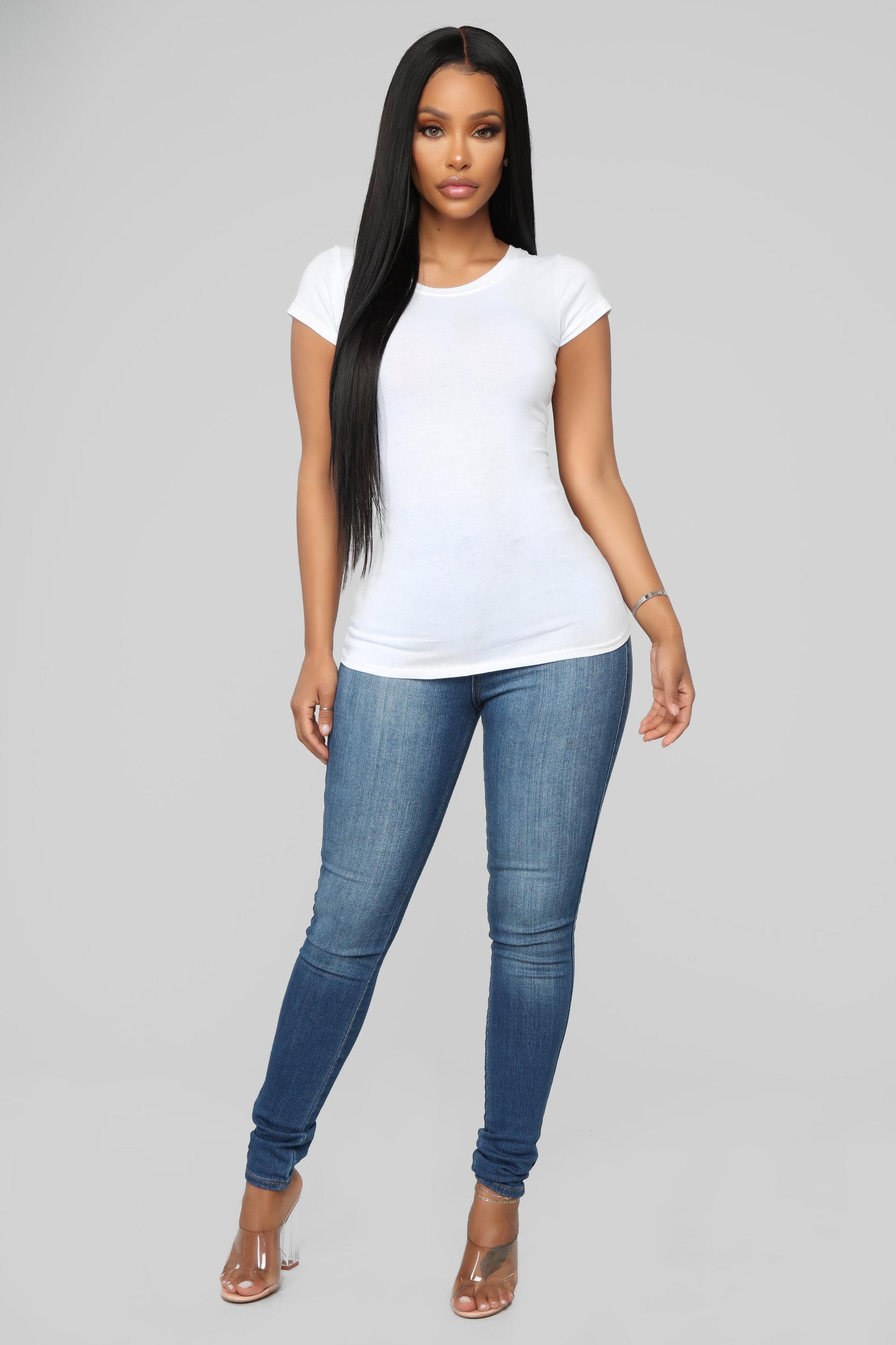 Lily Crew Neck Top - White Product Image