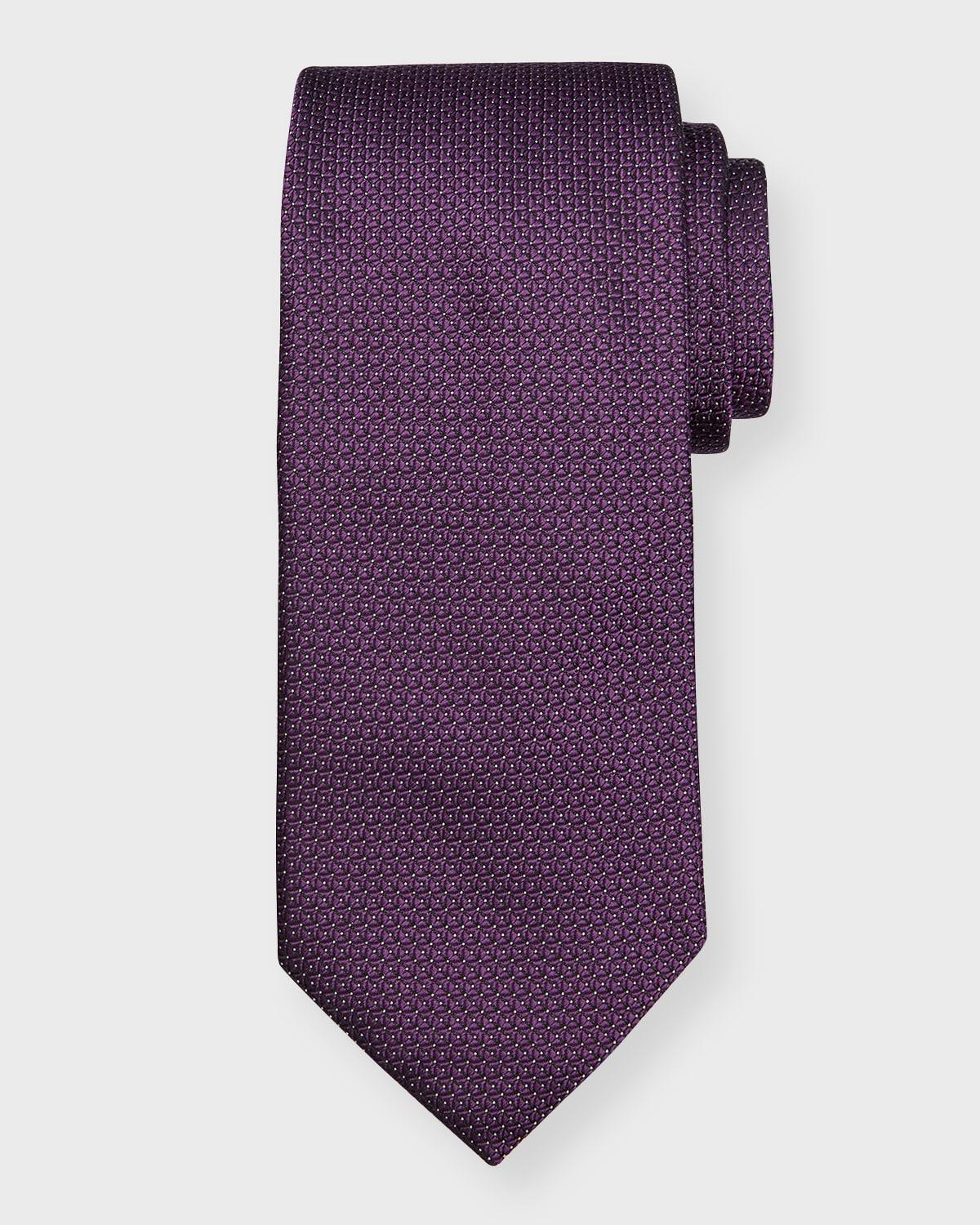 Mens Geometric Jacquard Silk Tie Product Image