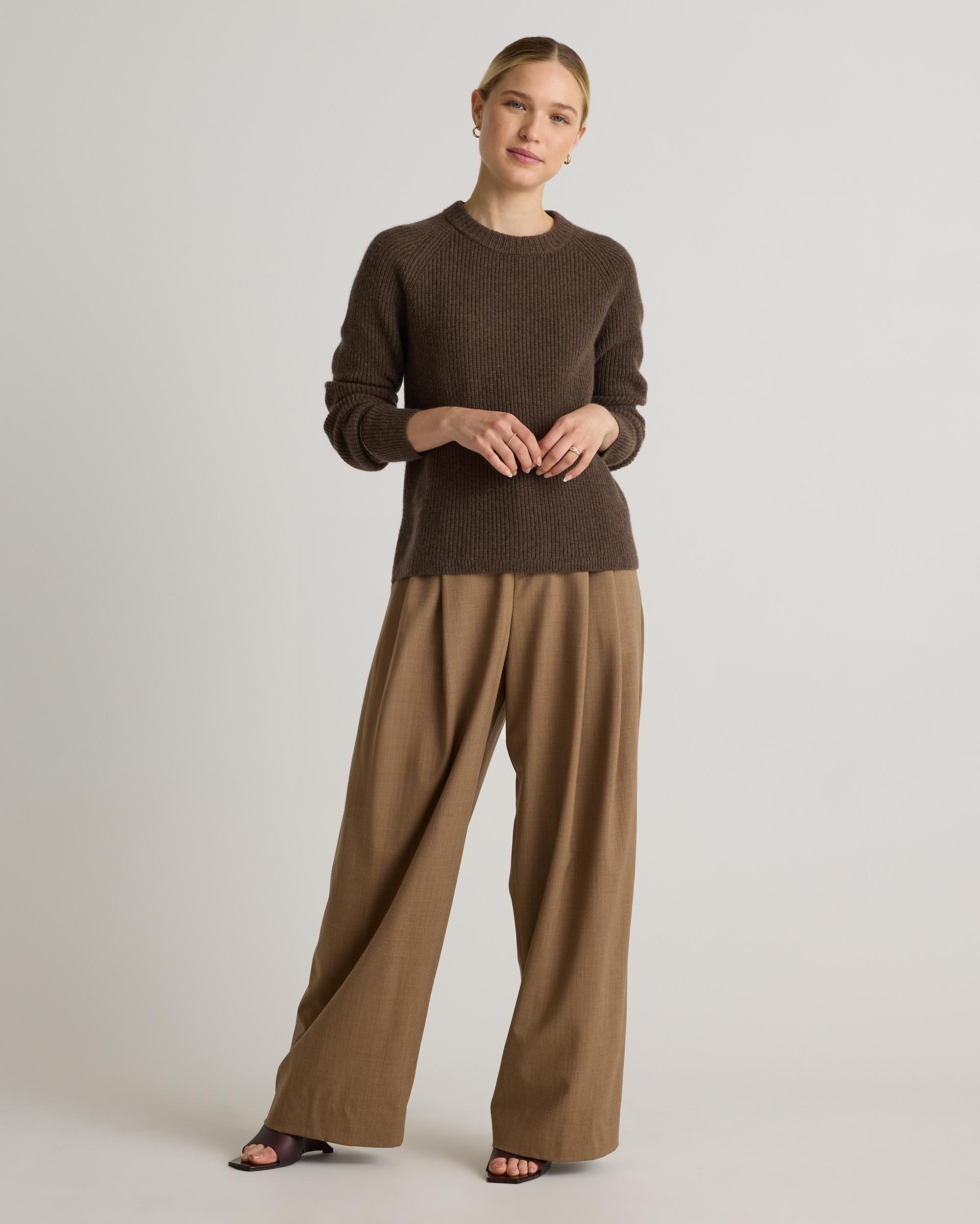 Quince | Women's Mongolian Cashmere Fisherman Crewneck Sweater Size XS Product Image
