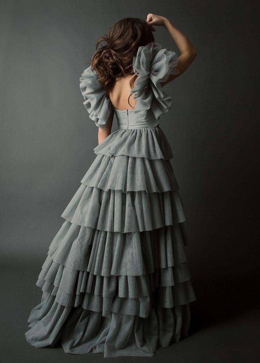 Briony Impact Dress in Dusty Blue Girls Product Image