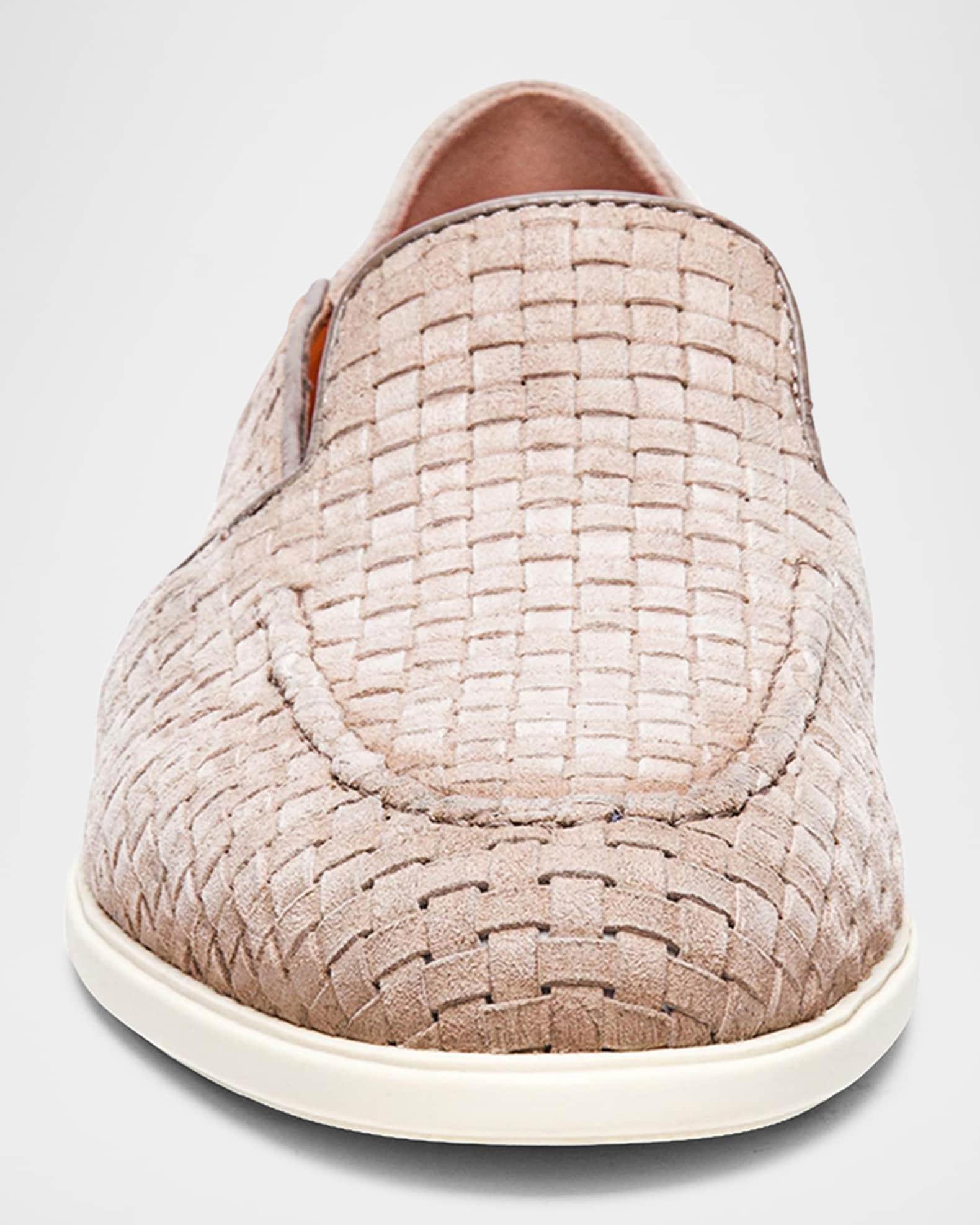 Men's Theo Woven Suede Loafers Product Image