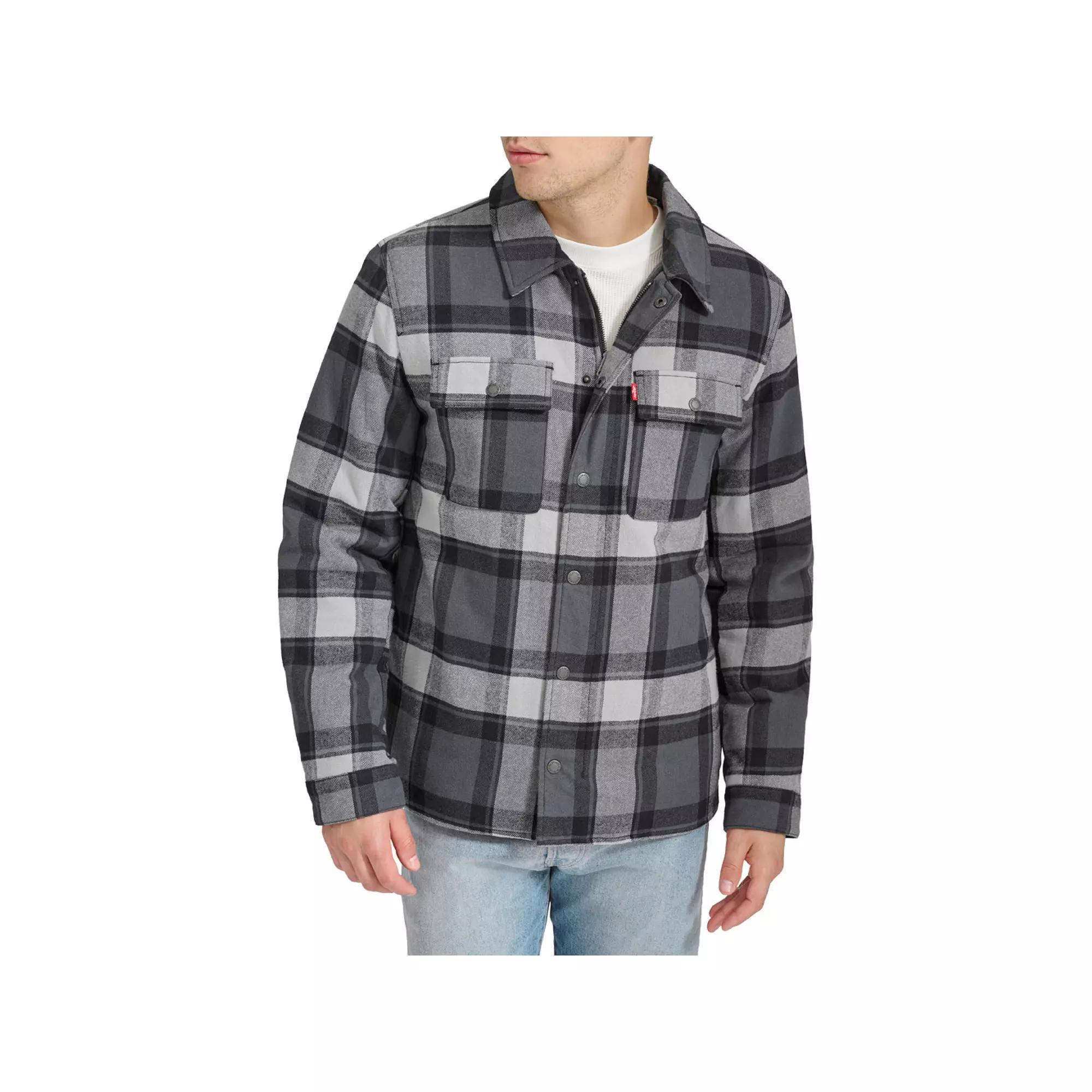 Mens Levis Quilted-Lined Shirt Jacket Bitter Brown Plaid Product Image