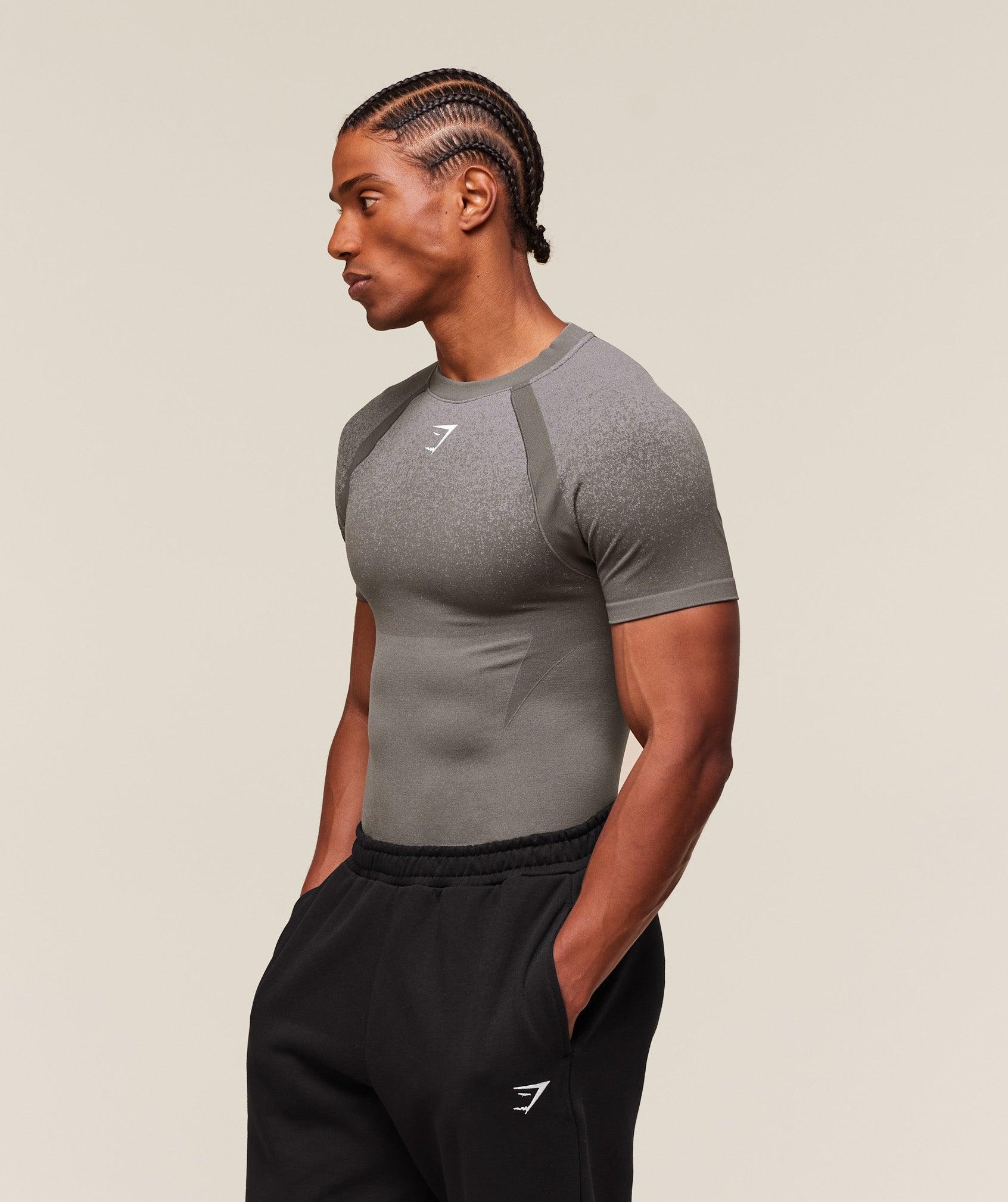 Gymshark Shadow Seamless T Shirt - Meteor Grey Male Product Image