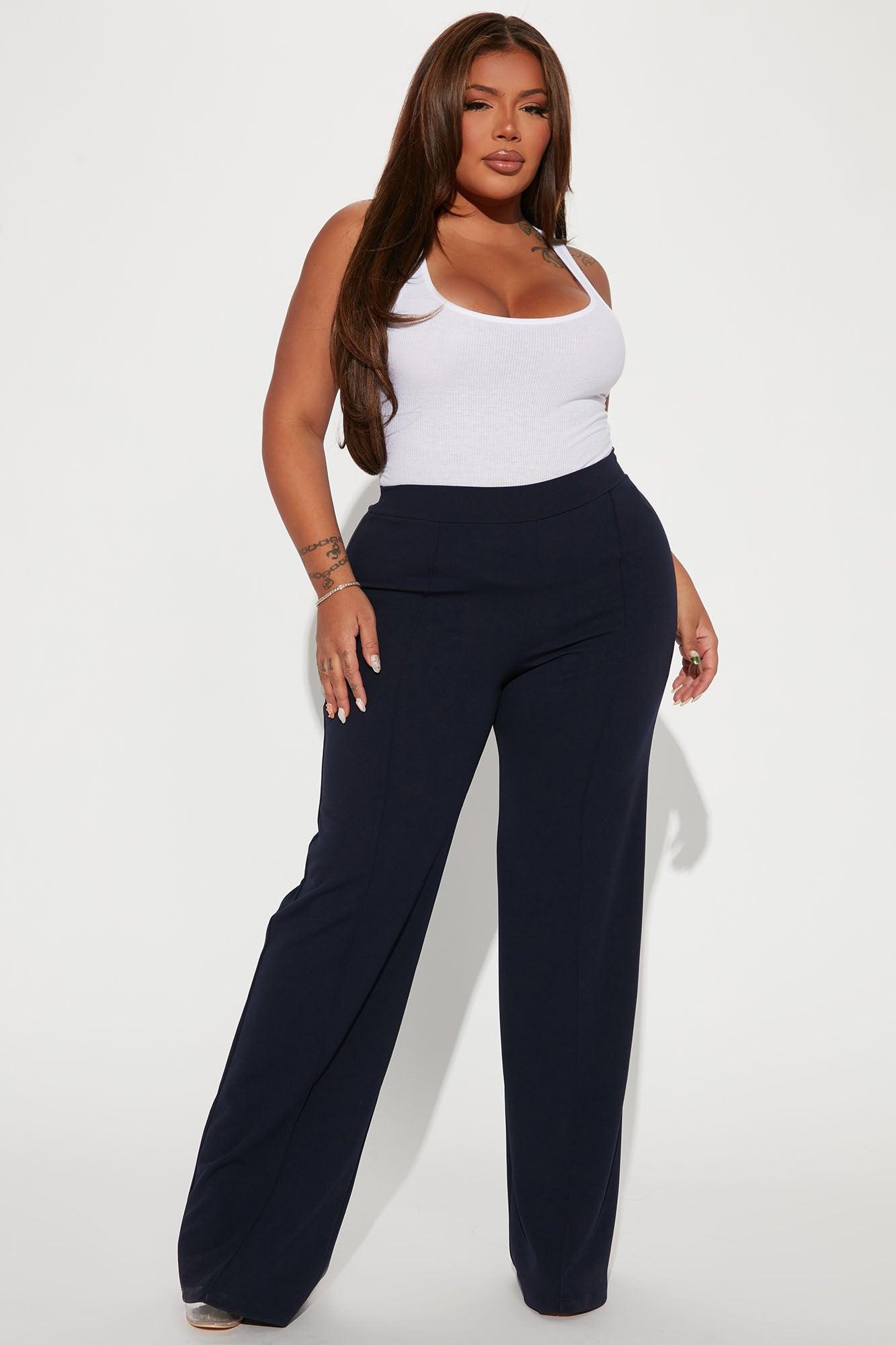 Tall Victoria High Waisted Dress Pants - Navy Product Image