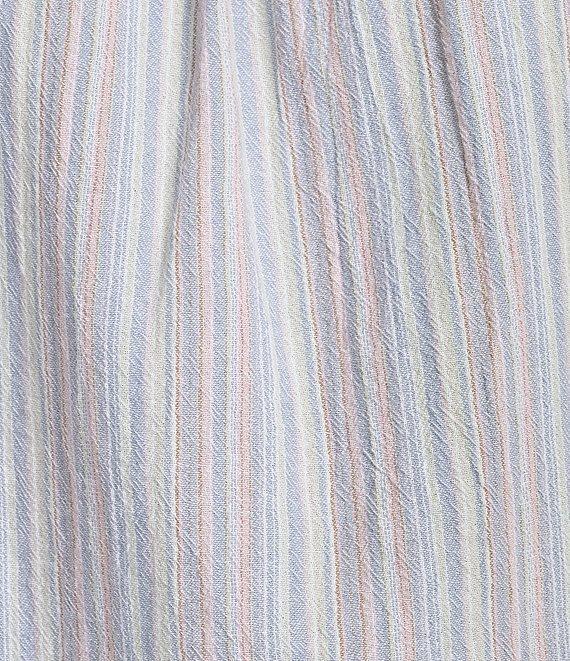 Westbound Striped Short Sleeve Square Neck Top Product Image