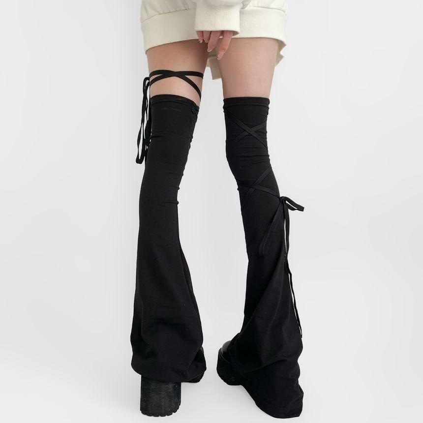 Lace-Up Plain Leg Warmer Product Image