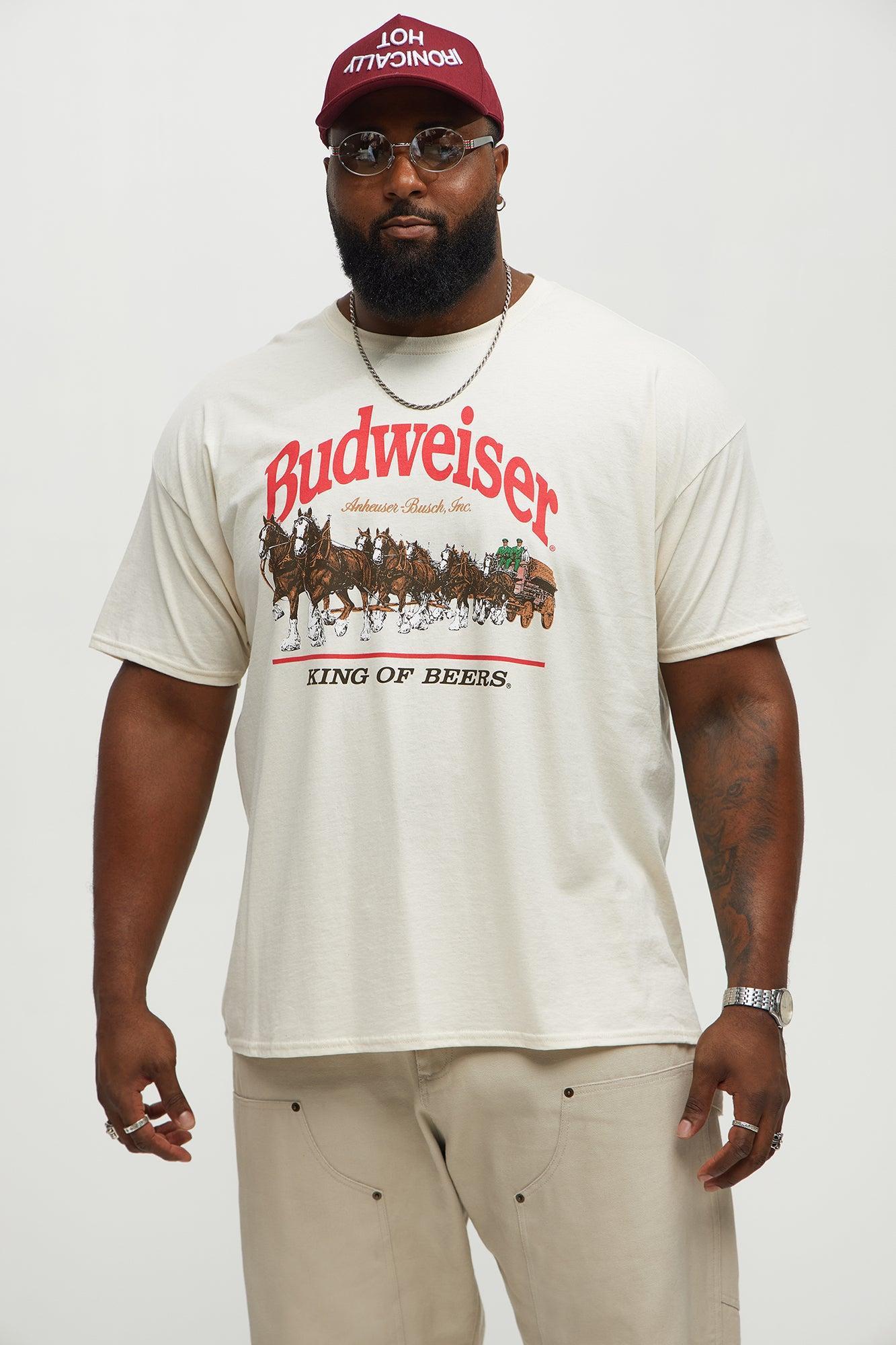 Budweiser King Of Beers Oversized Short Sleeve Tee - Cream Product Image
