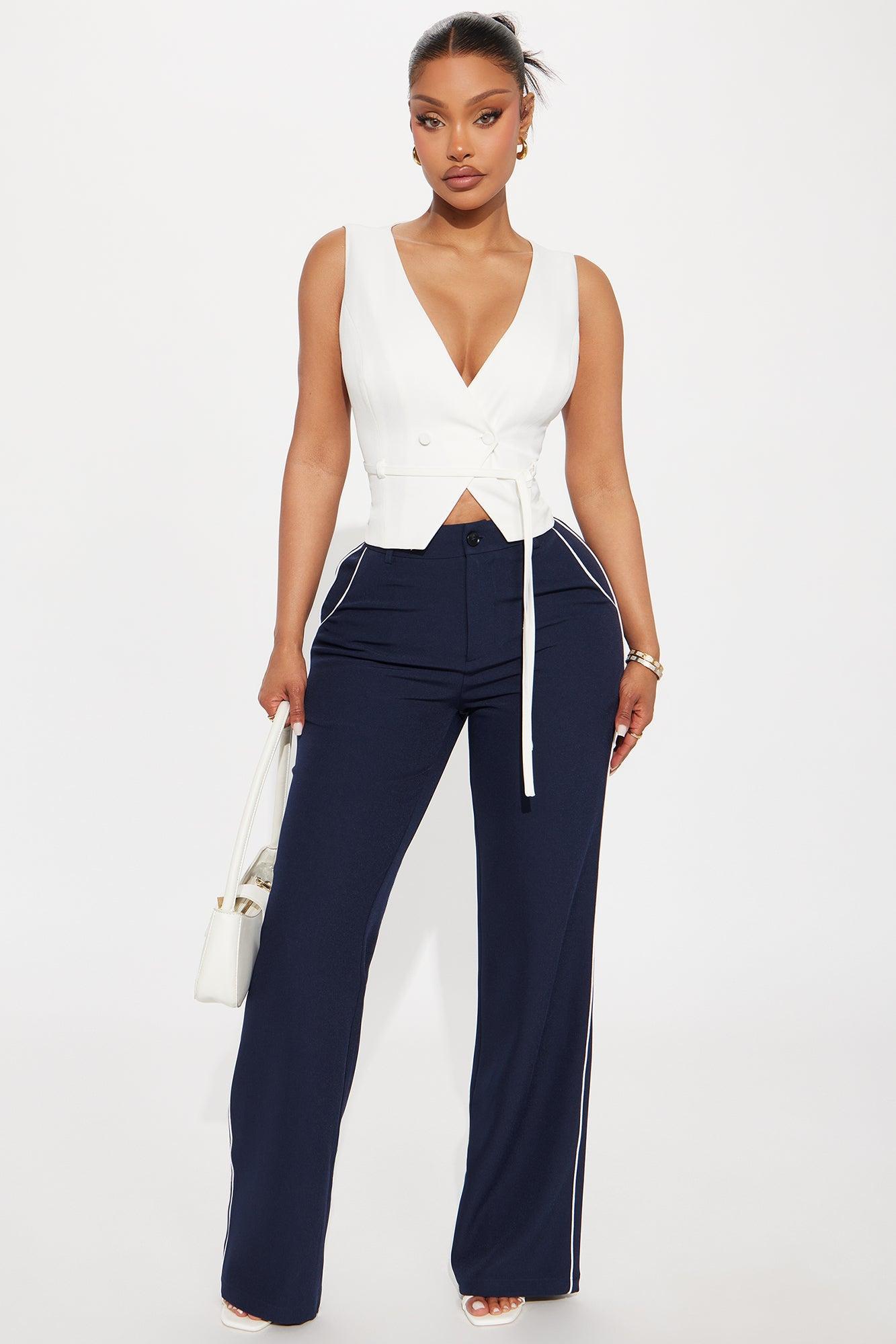 Always On Time Tie Waist Vest - Ivory Product Image