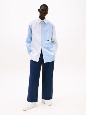 Oversized Fit Mix Stripe Poplin Shirt Product Image