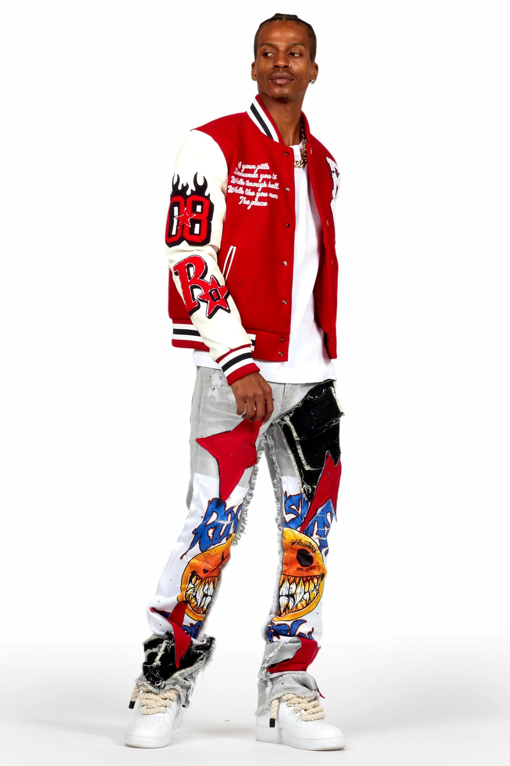 Sherniqua Red Oversized Varsity Jacket Female Product Image