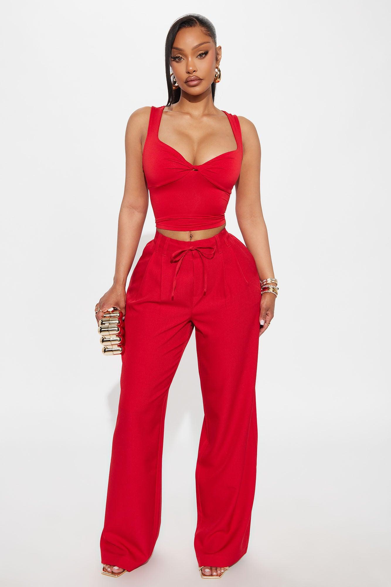 Eliza Twist Tank Top - Red Product Image
