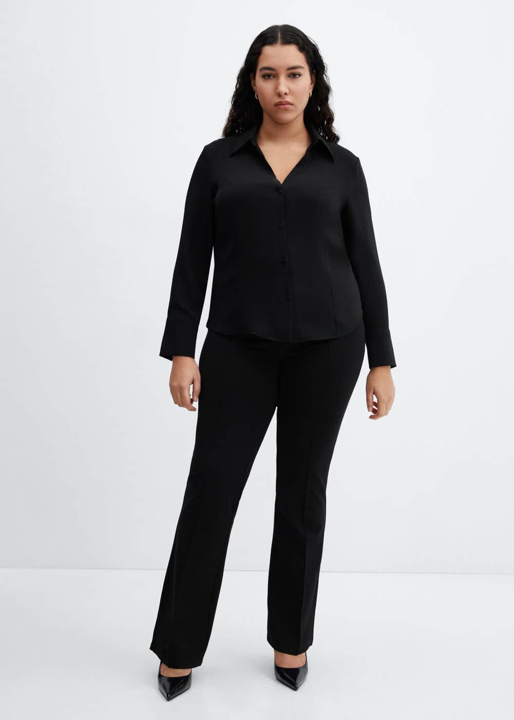 Mango Womens Seam Detail Flowy Shirt Product Image