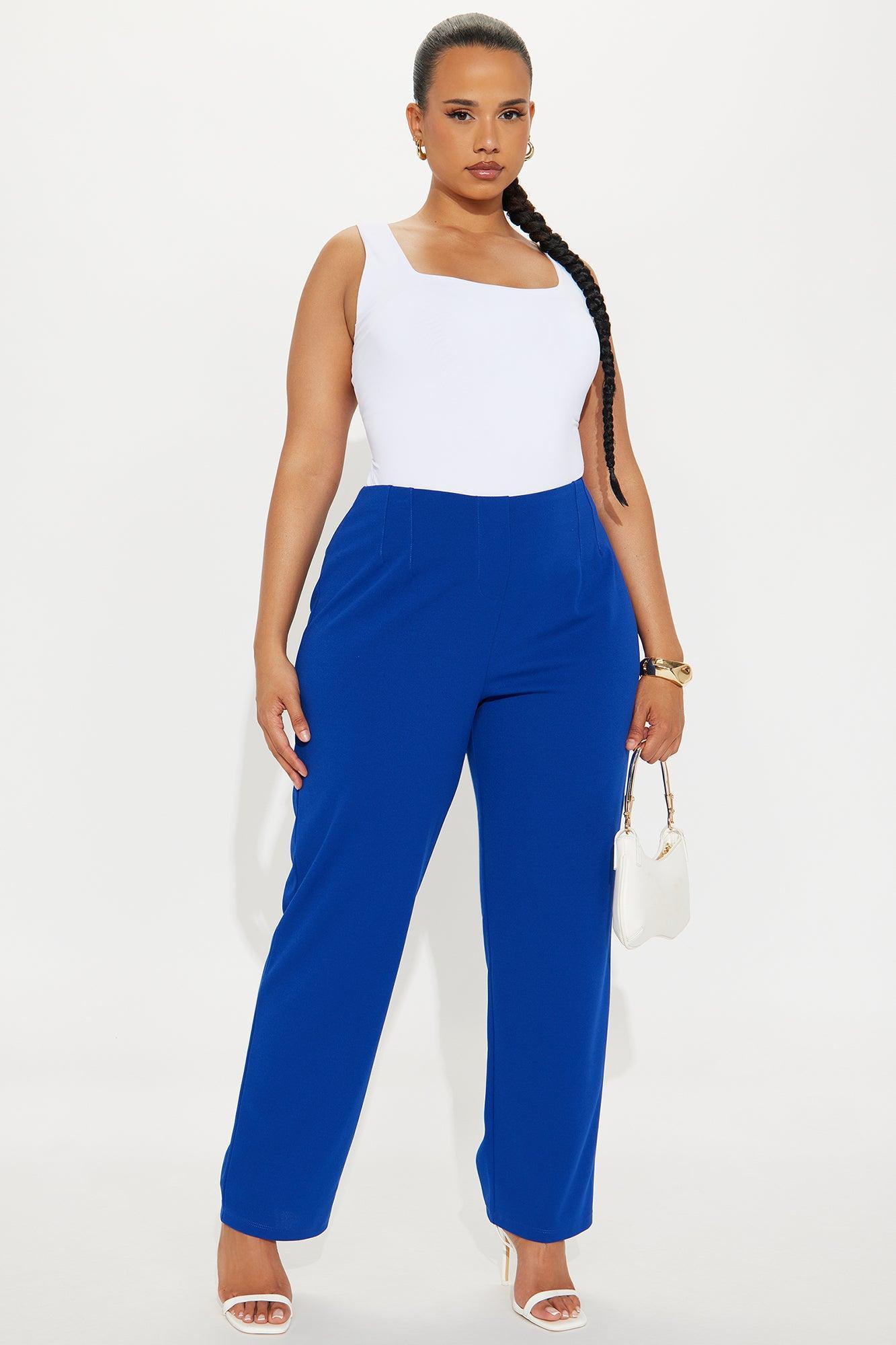 Set My Mind On You Crepe Straight Leg Pant - Royal Female Product Image