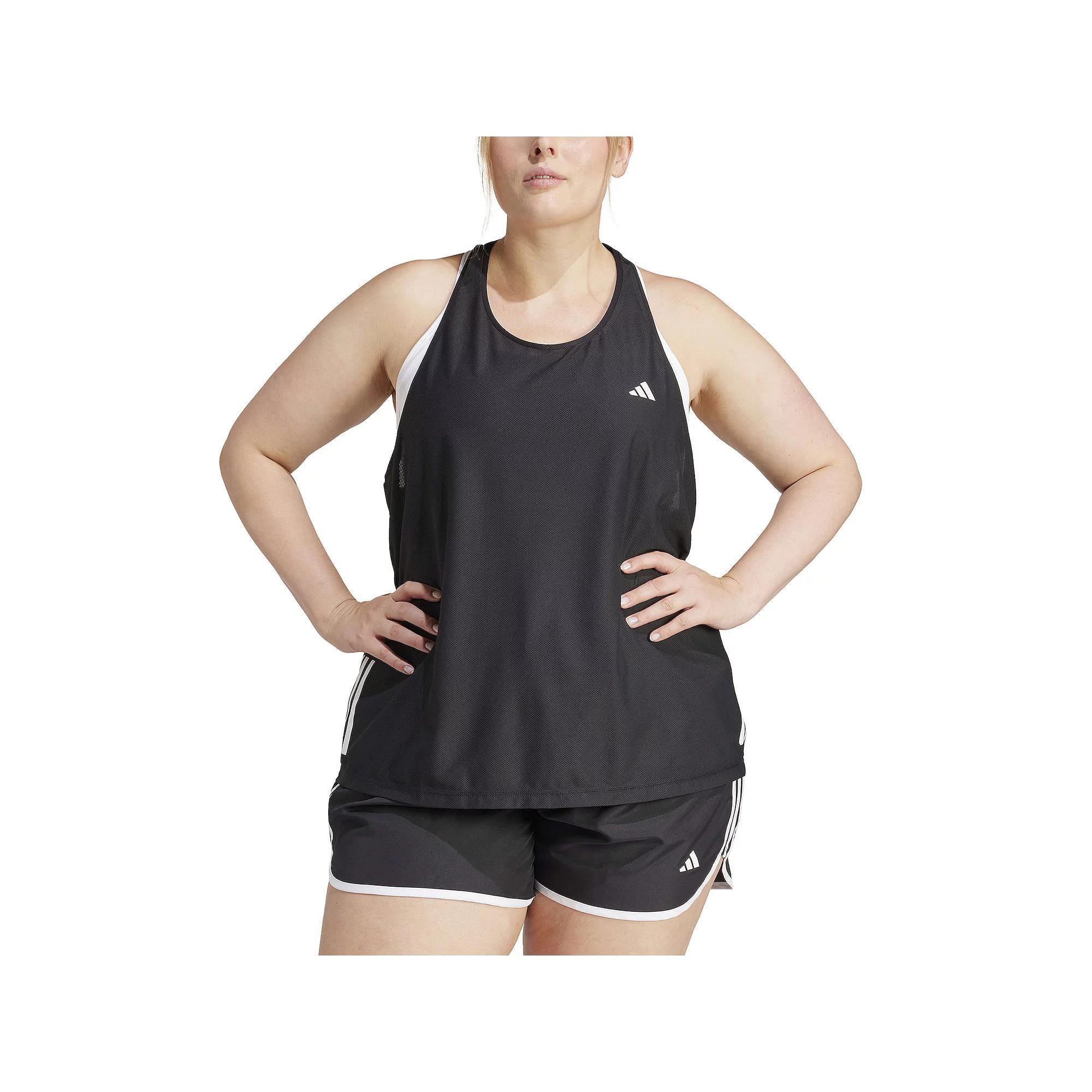 Plus Size adidas Own The Run Running Tank Top, Women's, Size: 2XL, Black Product Image