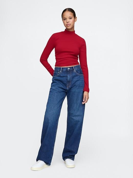 Modern Rib Cropped Mockneck Shirt Product Image