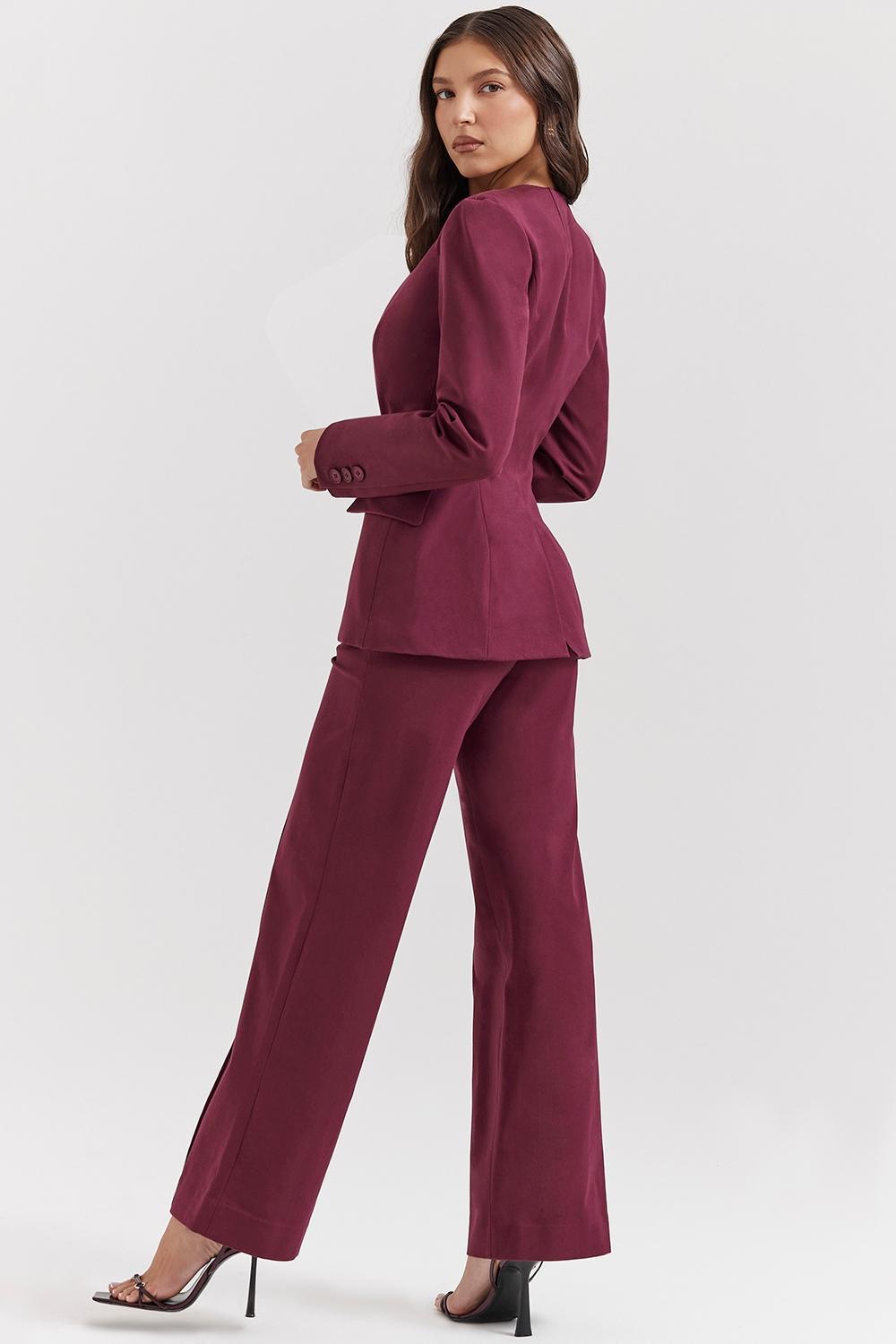 Rivi Wine Straight Leg Trousers Product Image