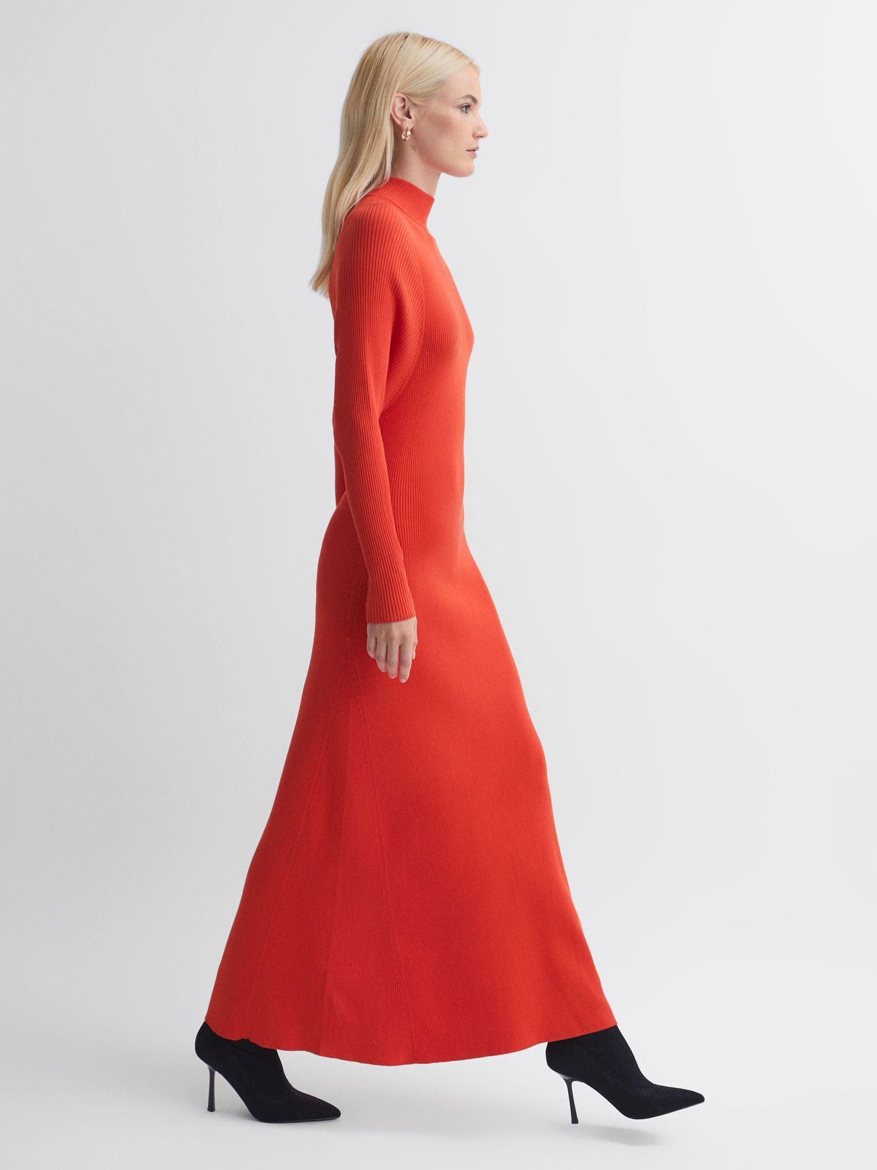 Florere Knitted Maxi Dress in Bright Orange Product Image