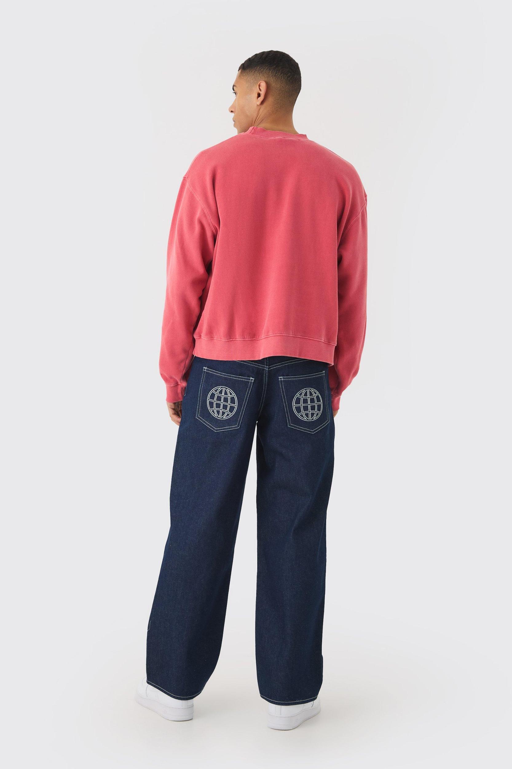 Oversized Emblem Print Sweatshirt | boohooMAN USA Product Image