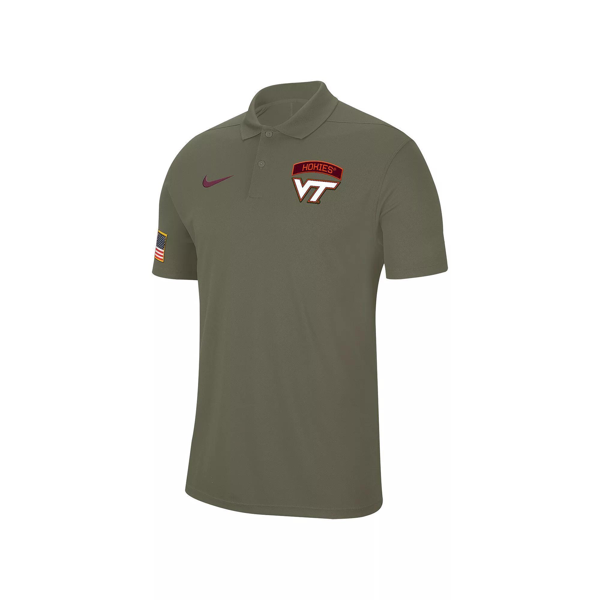 Men's Nike Olive Virginia Tech Hokies Military Appreciation Tour Performance Polo, Size: Large, Team Product Image