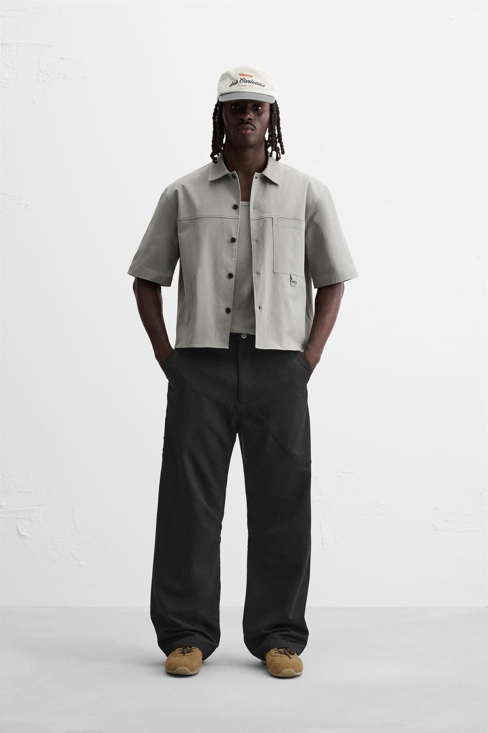 FLARED FIT PANTS WITH SEAMS Product Image