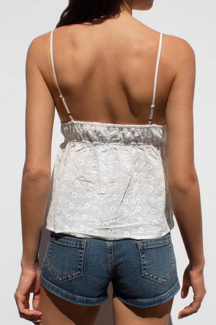 V-neck broderie anglaise top Product Image