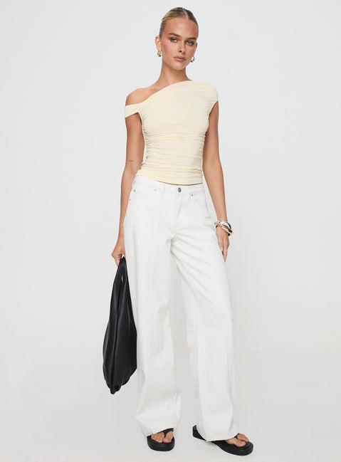 Lando Low Rise Straight Leg Jeans White Product Image