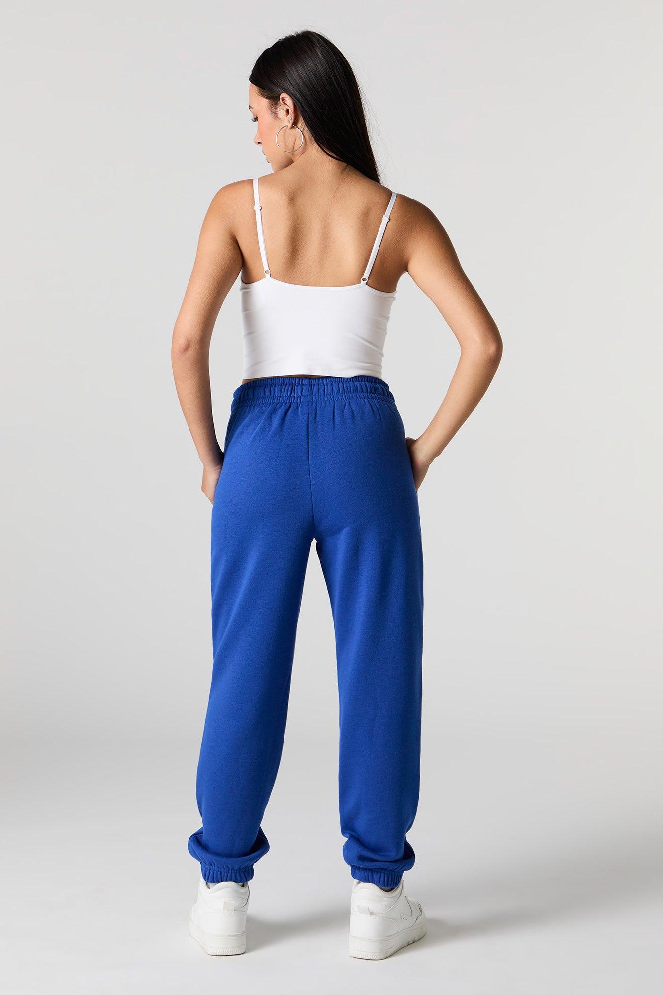 High Rise Solid Fleece Jogger Female Product Image