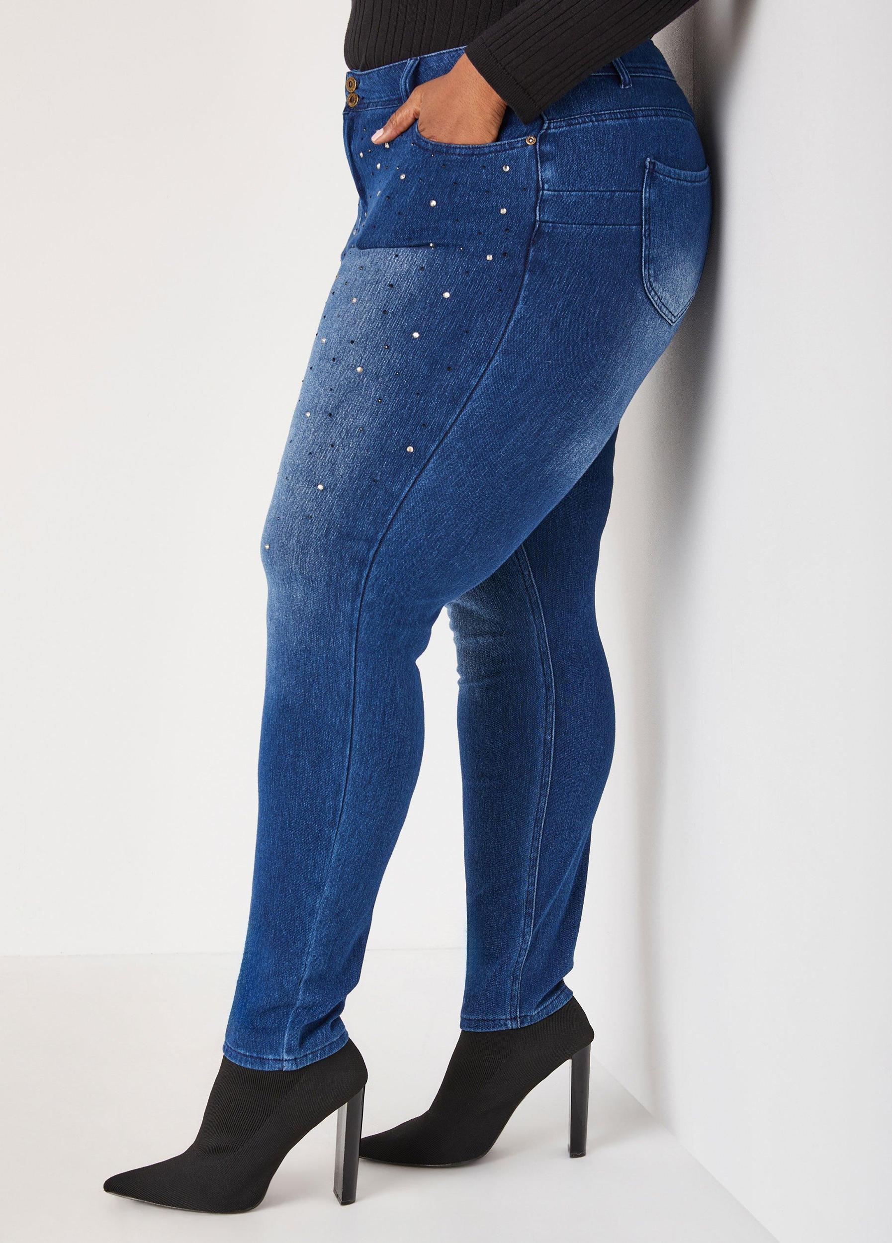 Crystal Mid Rise Skinny Jeans Product Image