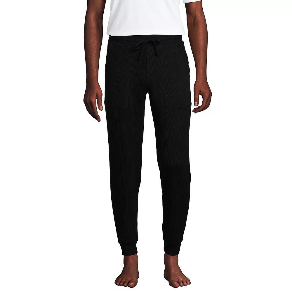 Men's Lands' End Brushed Rib Joggers, Size: Large, Black Product Image