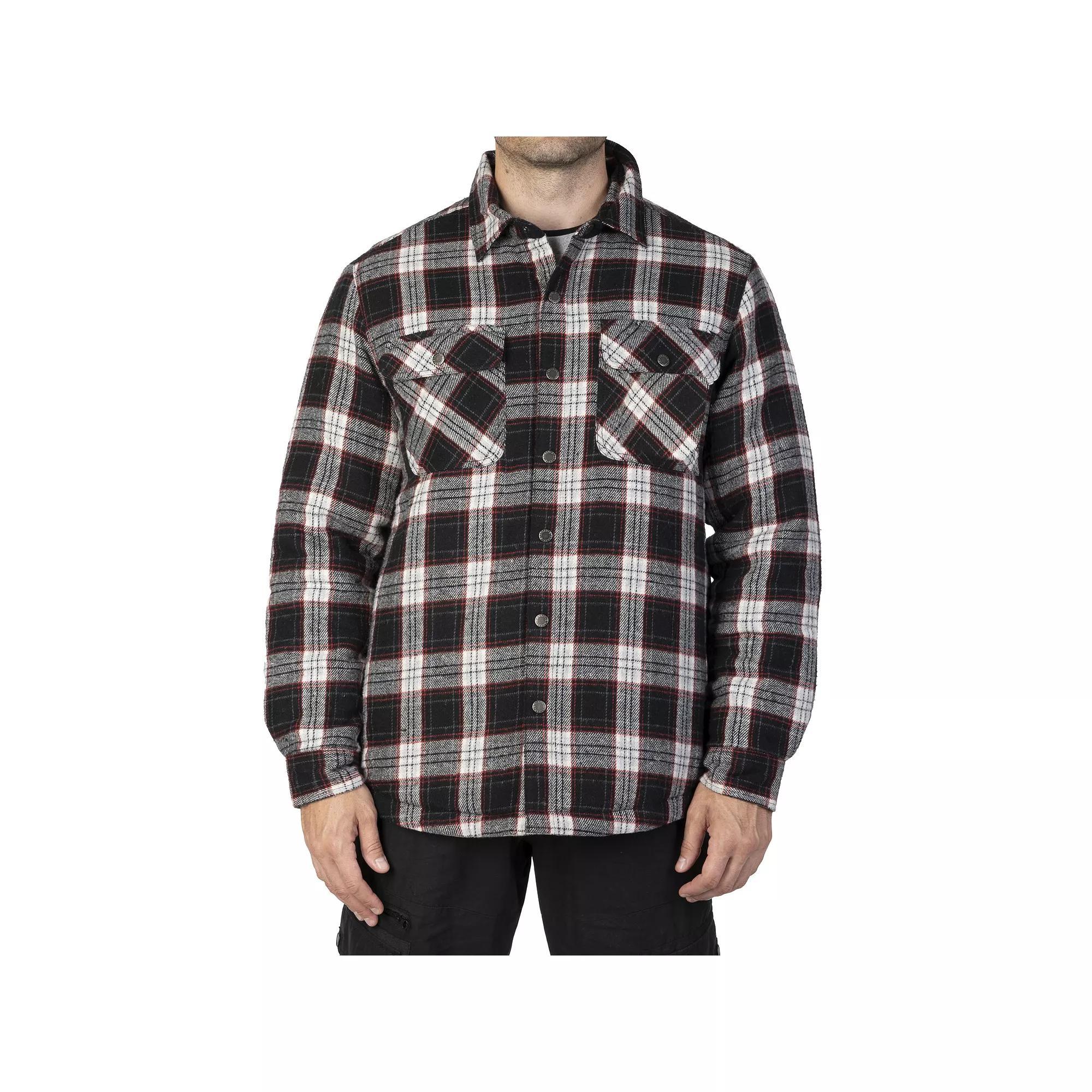 Men's Sonoma Goods For Life® Flannel Shirt Jacket, Size: XXL, Black Grey Red Product Image