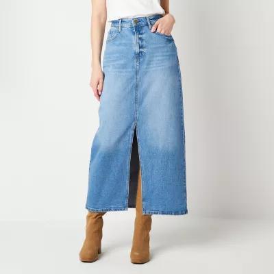 a.n.a Womens High Rise Long Denim Skirt-Tall Product Image