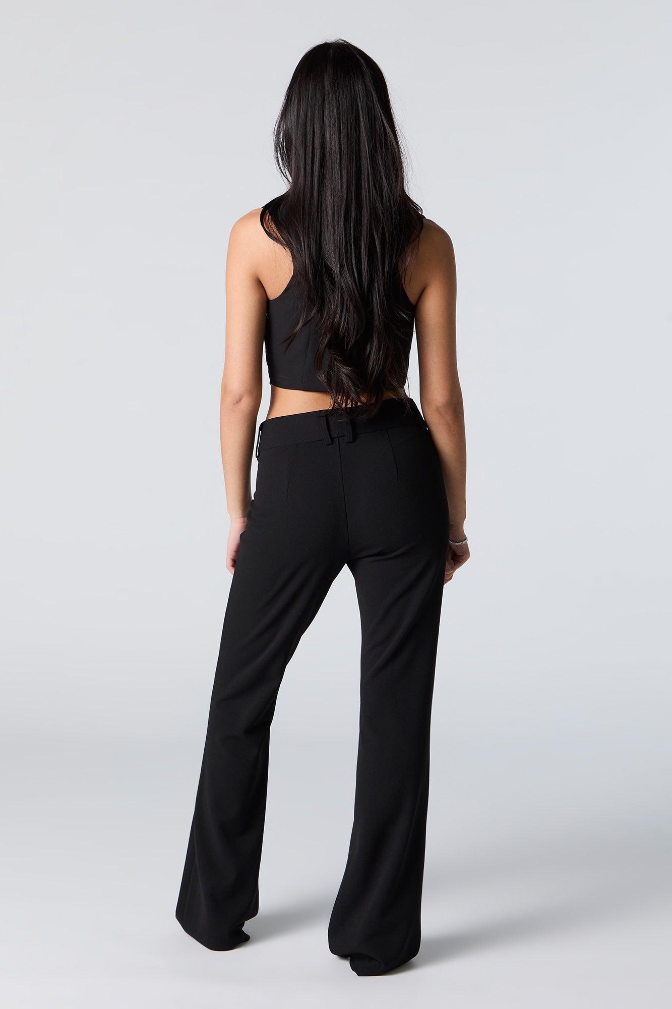 Crepe Mid Rise Flare Dress Pant Female Product Image