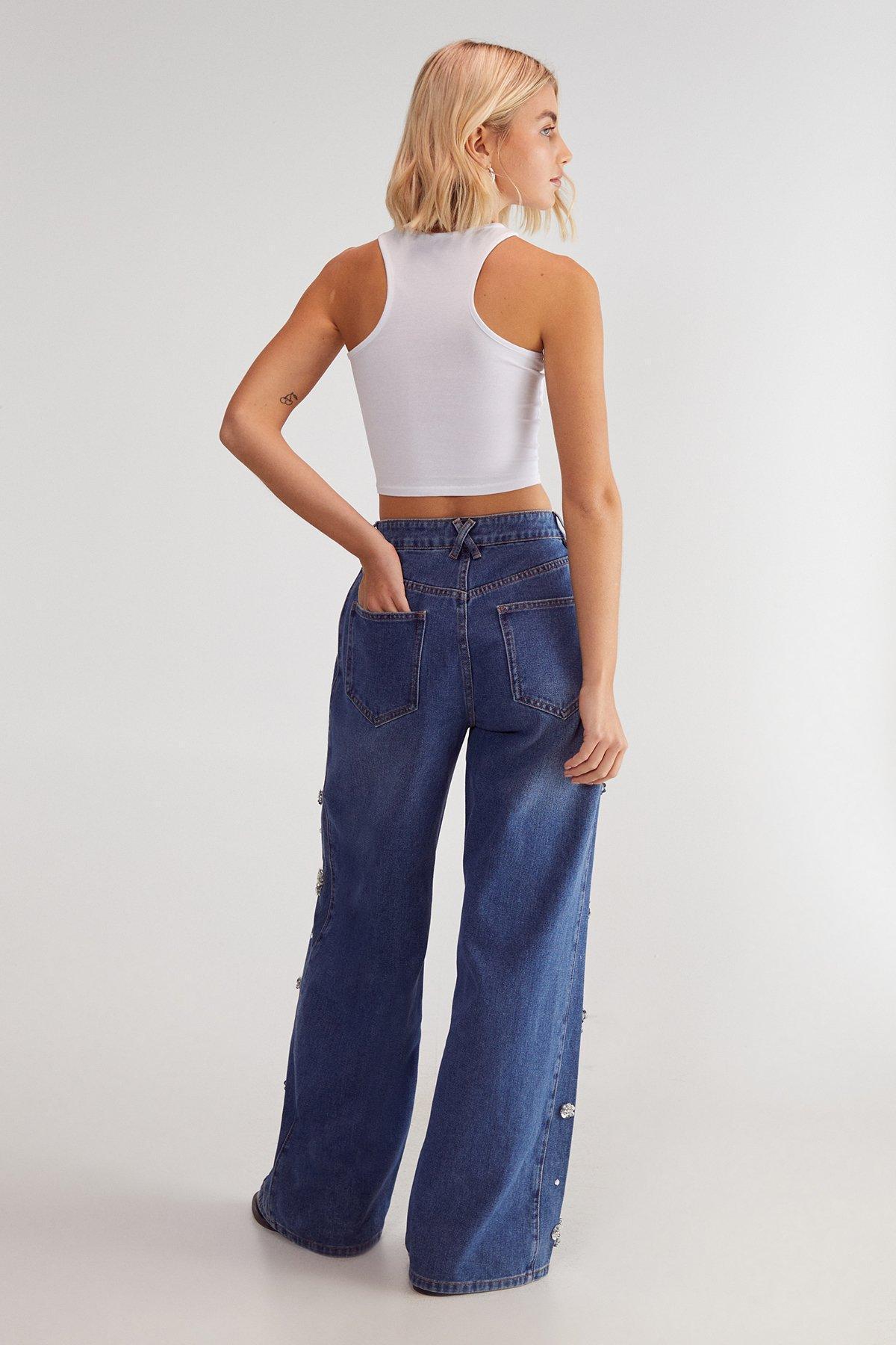 Limited Embellished Flower Applique Jean Product Image