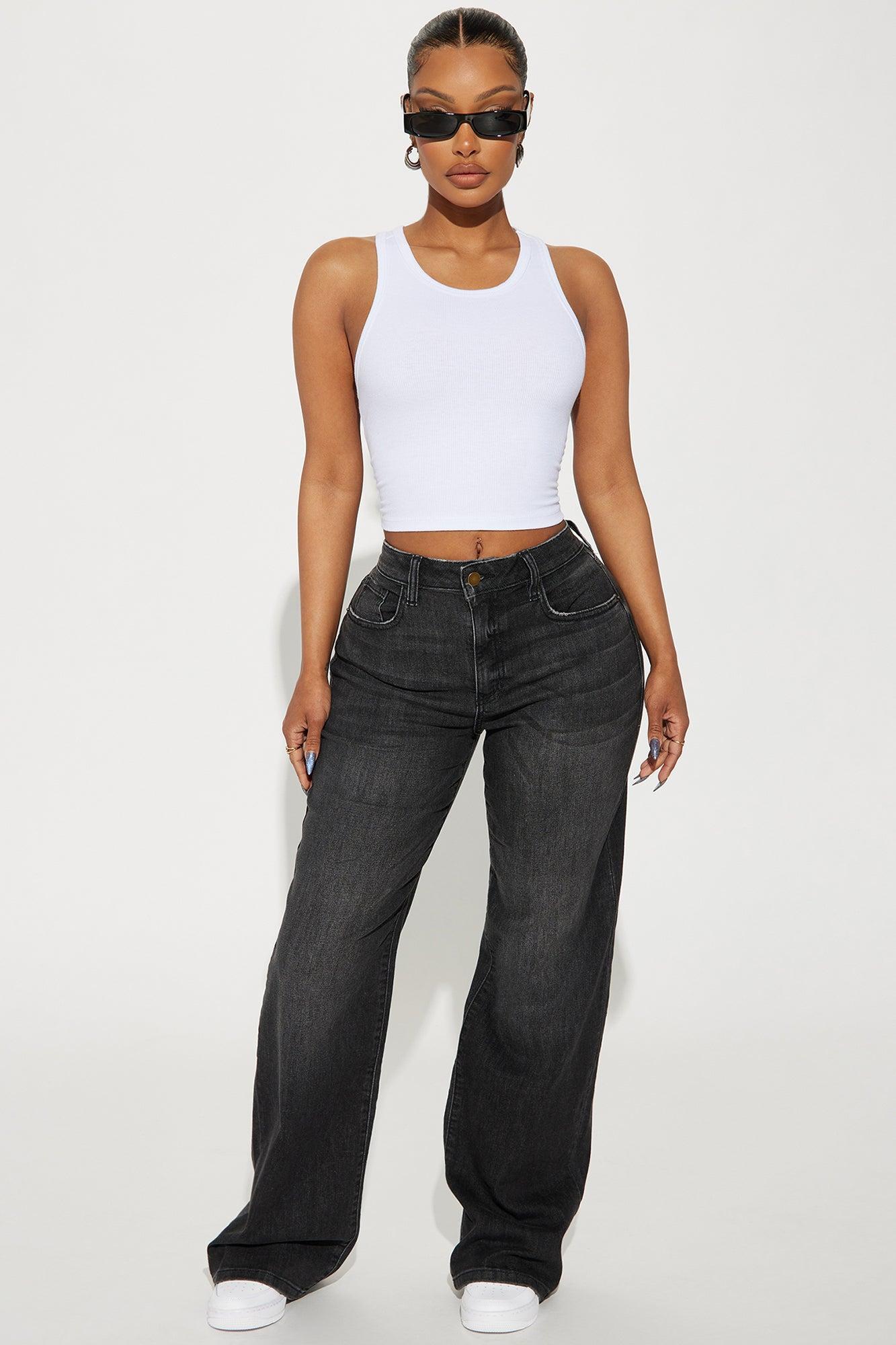 Bellissima Basic Stretch Straight Leg Jeans - Black Wash Product Image