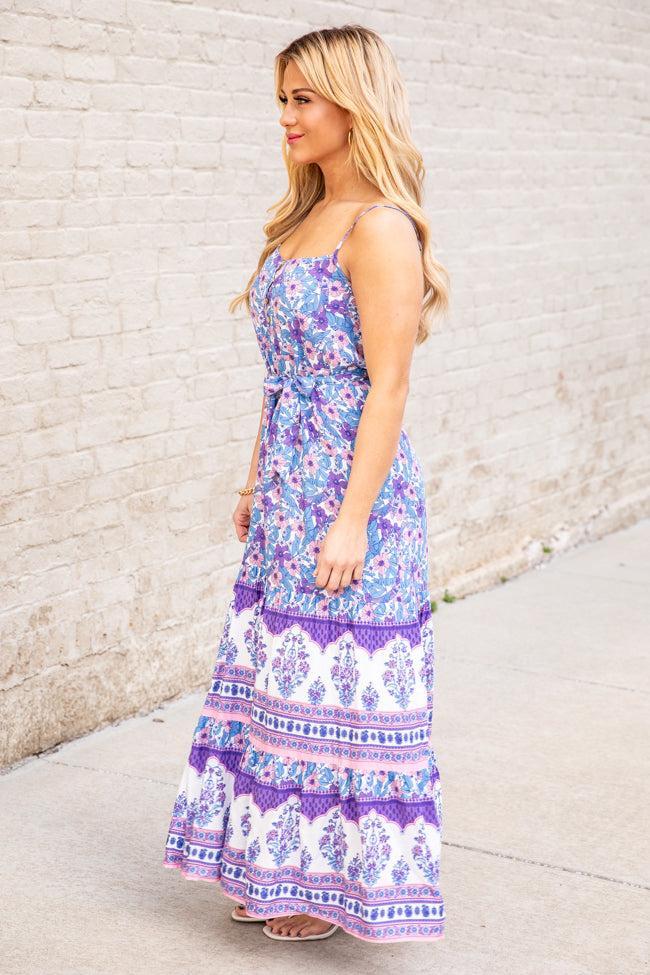 Gentle Breeze Purple Printed Maxi Dress FINAL SALE Product Image