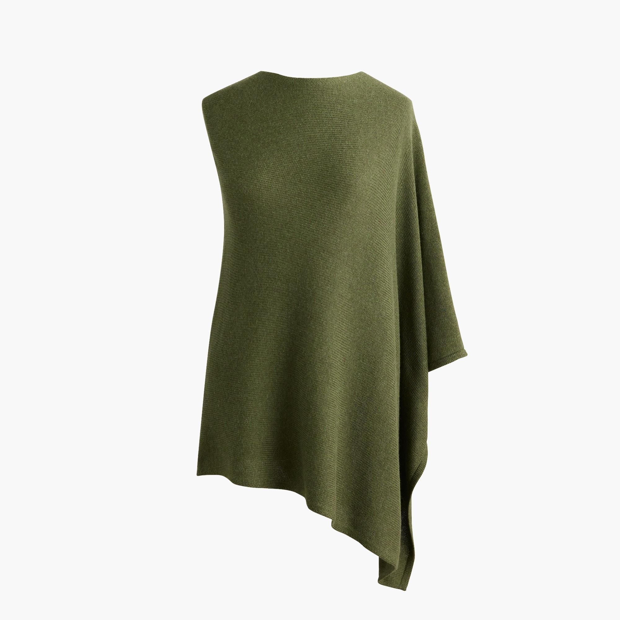 Cotton-blend triangle sweater poncho Product Image