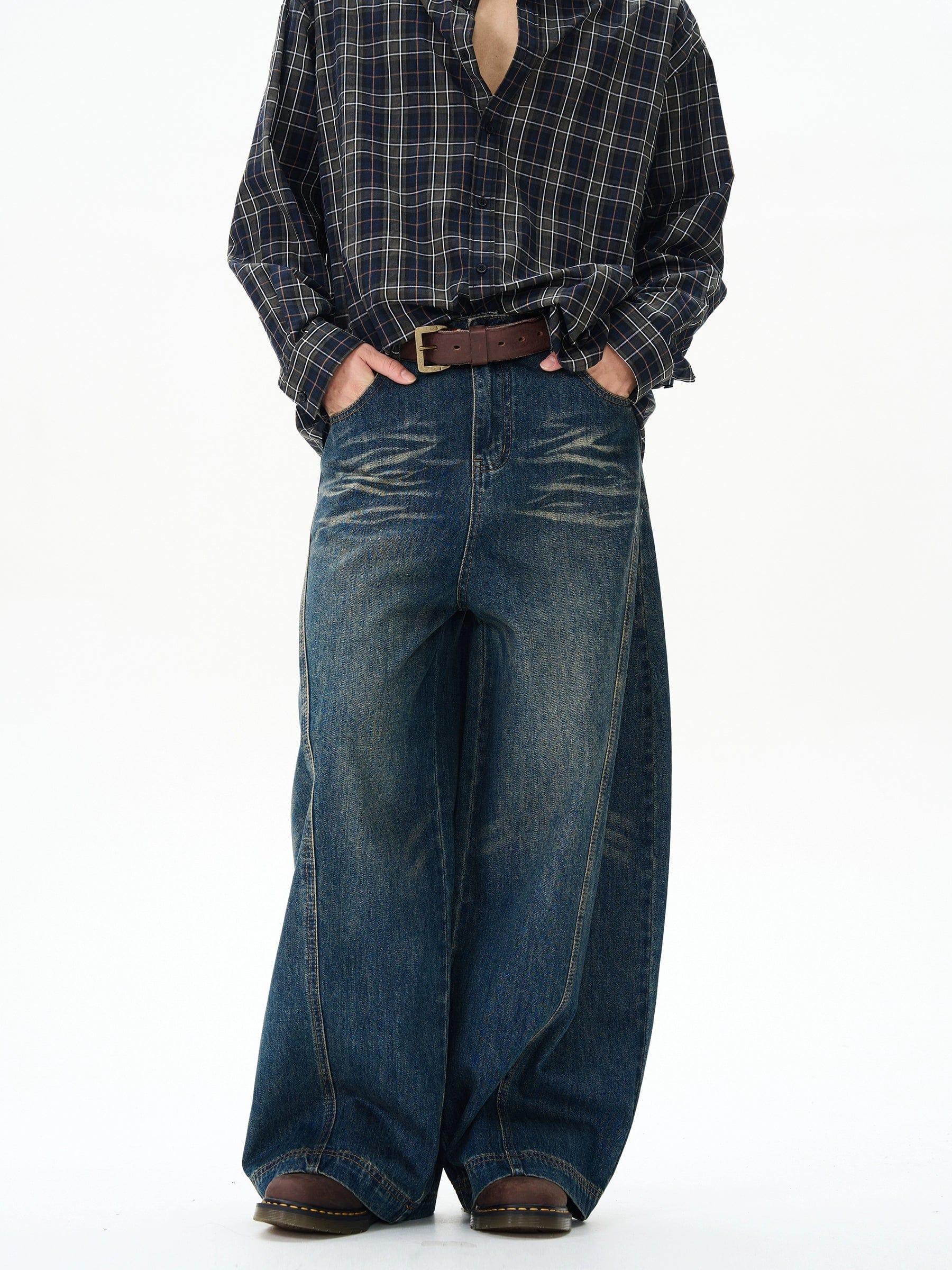 RT No. 12132 BLUE BAGGY DENIM JEANS Product Image