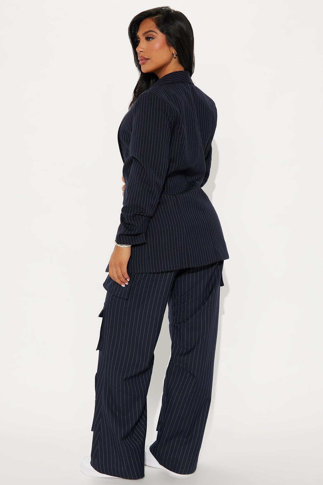 Celine Pinstripe Blazer - Navy Product Image