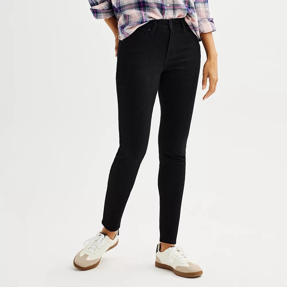 Petite Sonoma Goods For Life® Mid-Rise Skinny Jeans, Women's, Size: 16 Petite, Black Product Image