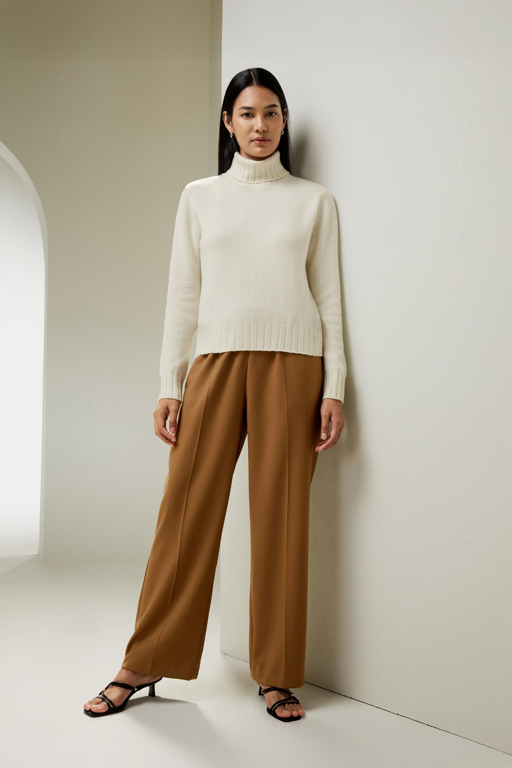 Turtleneck Sweater with Rib Hemline Product Image