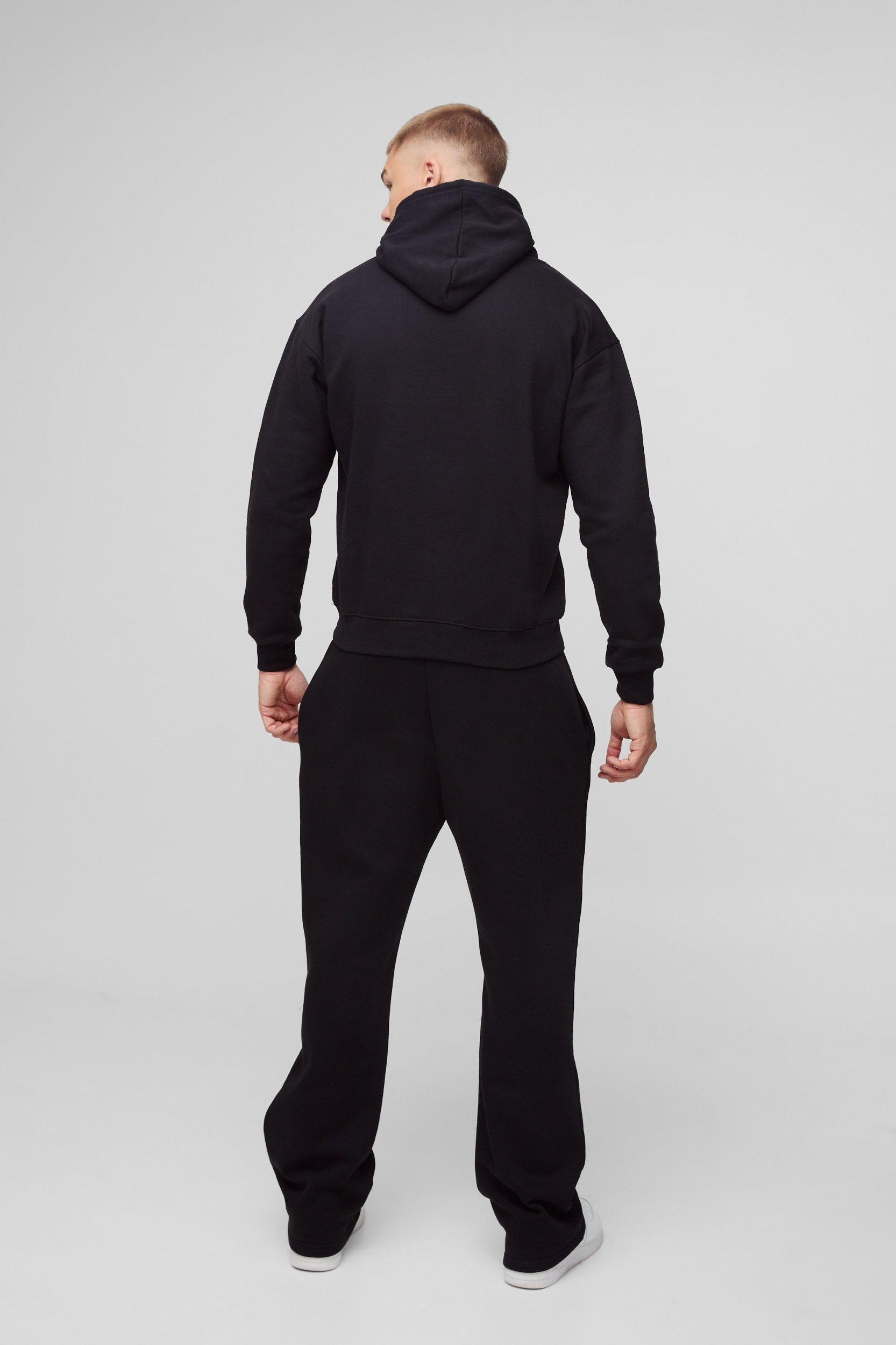 Boxy M Text Graphic Hoodie | boohooMAN USA Product Image
