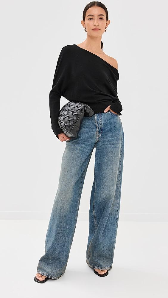 SIMKHAI Lavina Draped Off Shoulder Sweater | Shopbop Product Image