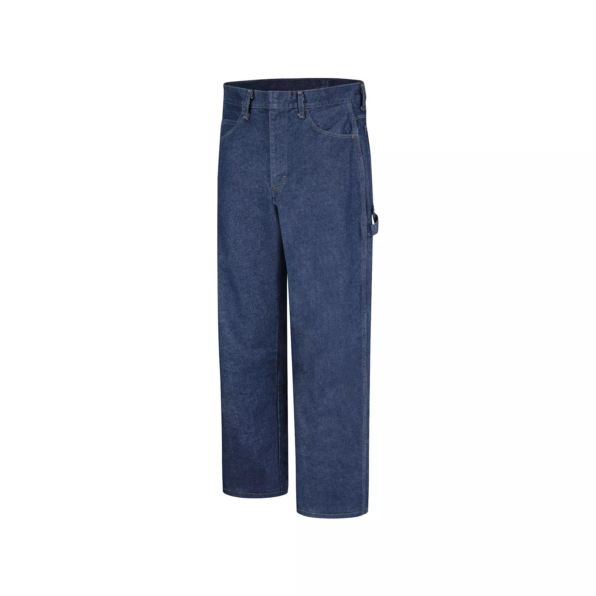 Men's Bulwark FR EXCEL FR Pre-Washed Dungaree Cotton Jeans, Size: 40 X 32, Blue Product Image