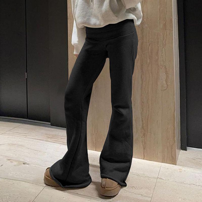Low Rise Plain Flared Sweatpants Product Image