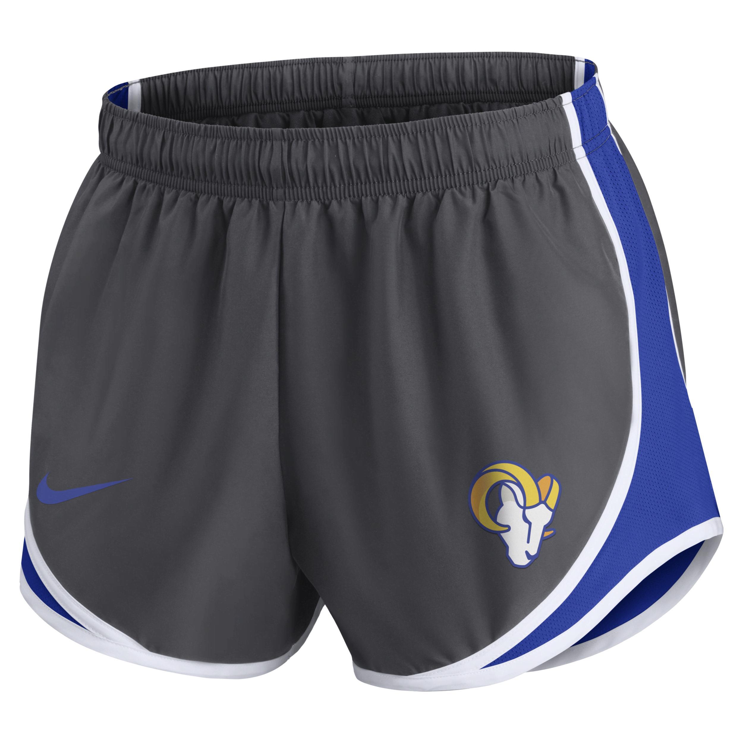 Women's Nike Charcoal Los Angeles Rams Logo Performance Tempo Shorts, Size: Large Product Image