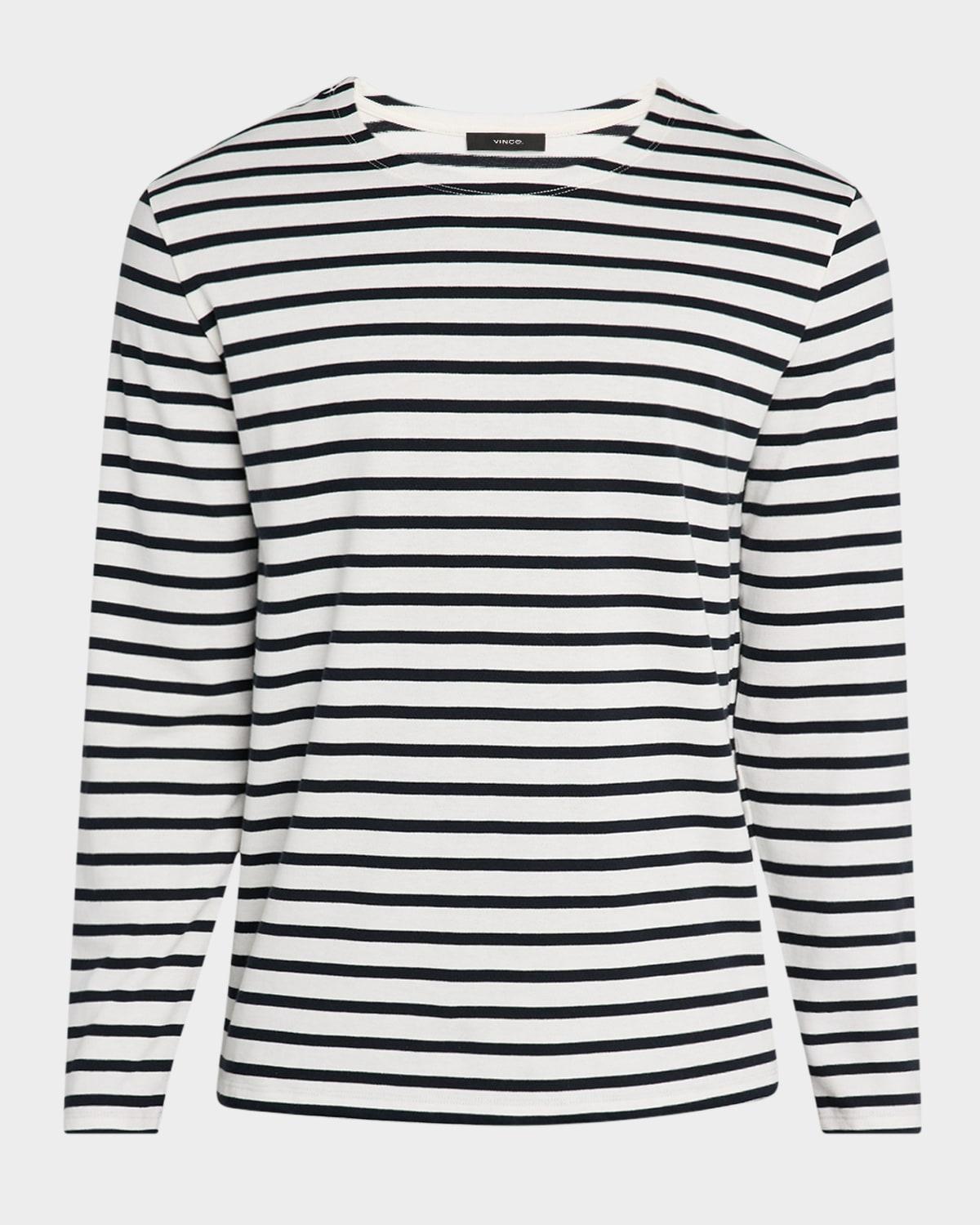 Mens Stripe Cotton Long-Sleeve T-Shirt Product Image