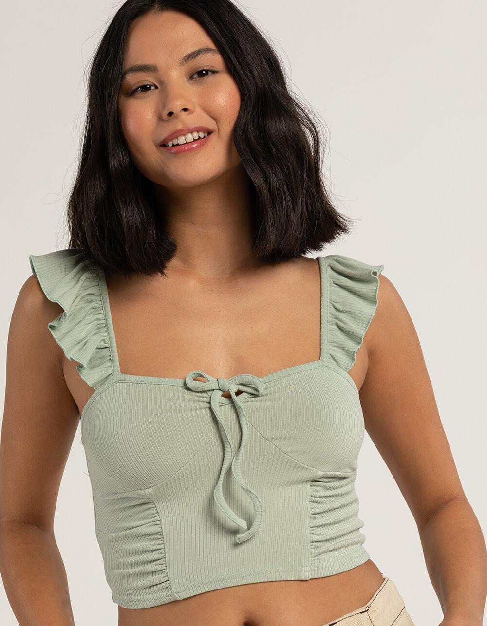 RSQ Womens Flutter Sleeve Cami - SAGE Product Image