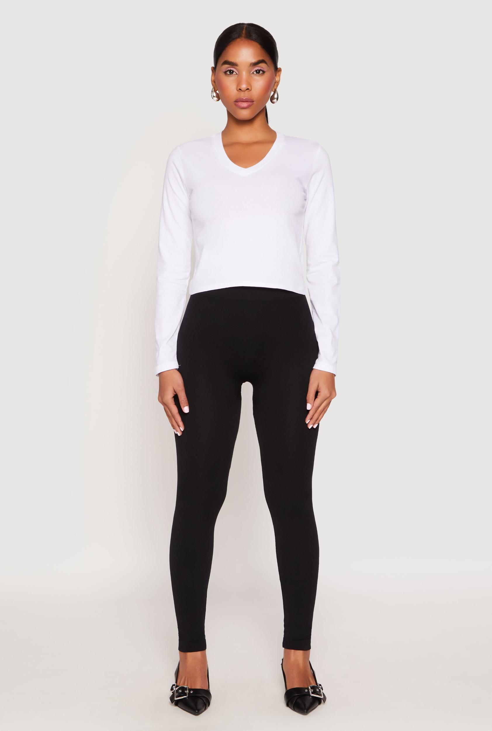 Womens V Neck Long Sleeve Crop Top Product Image